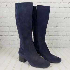 BORN Avala Knee High Blue Suede Boots - Size 10